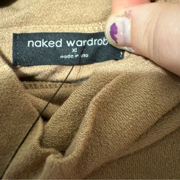 Naked Wardrobe Bodycon Mock Neck Long Sleeve Midi Dress - Size XL - Picture 5 of 7